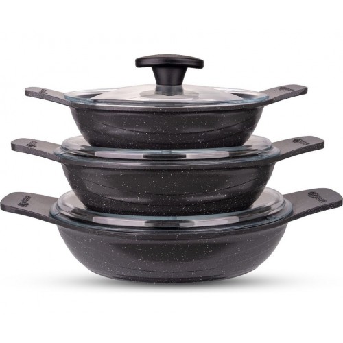 ThermoAD 3 lü kapaklı güveç sahan set gri